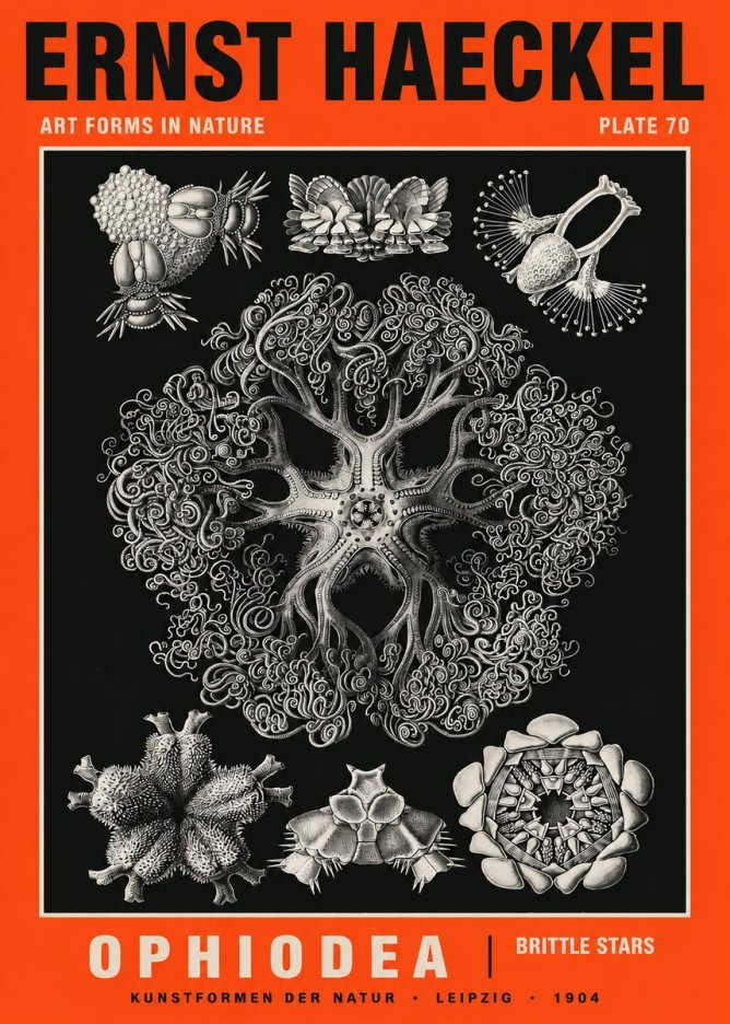 Ernst Haeckel Ophiodea - Brittle Stars II No5 - Poster