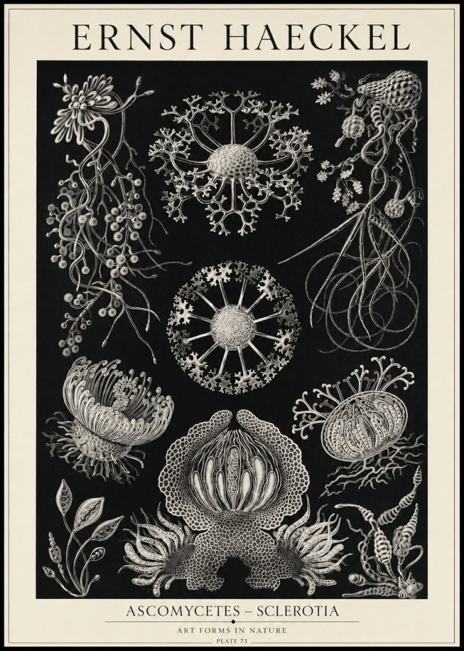 Ernst Haeckel Ascomycetes — Sac Fungi No5 - Poster