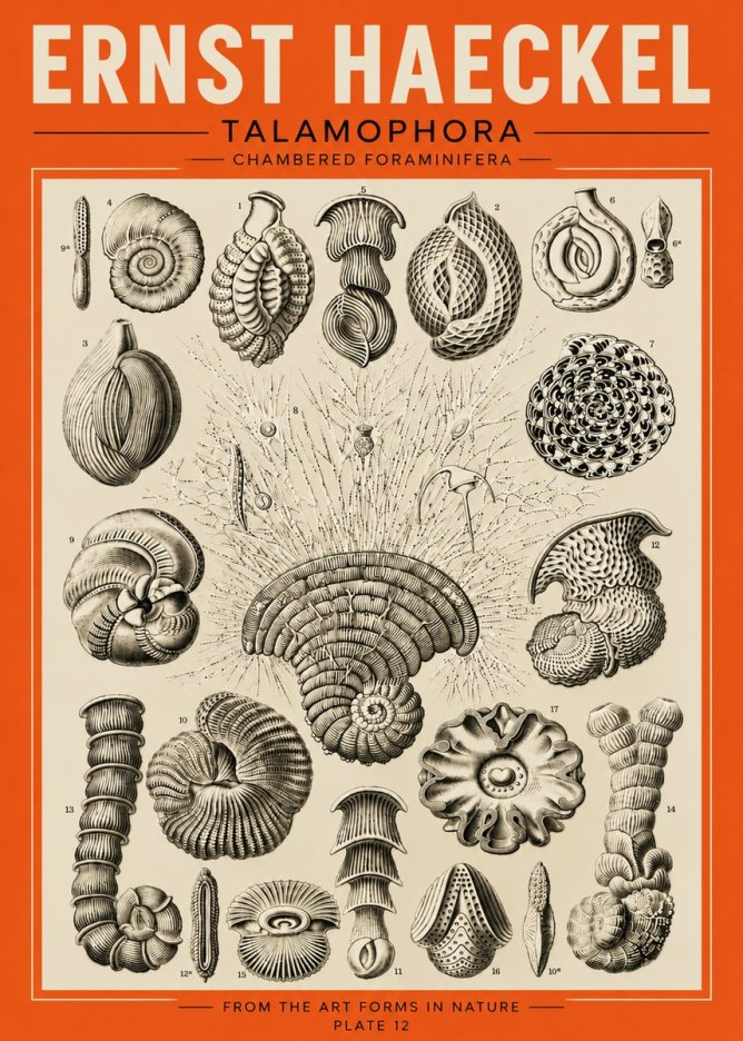Ernst Haeckel Thalamophora – Foraminifera Plate 12 No5 - Poster