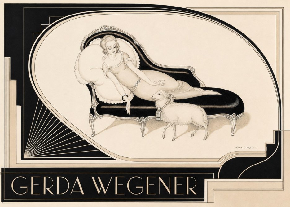 Gerda Wegener Lady with Lamb No2 - Poster