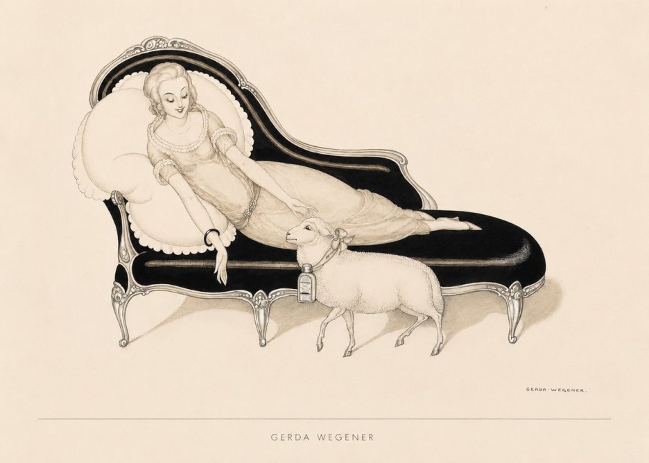 Gerda Wegener Lady with Lamb No4 - Poster