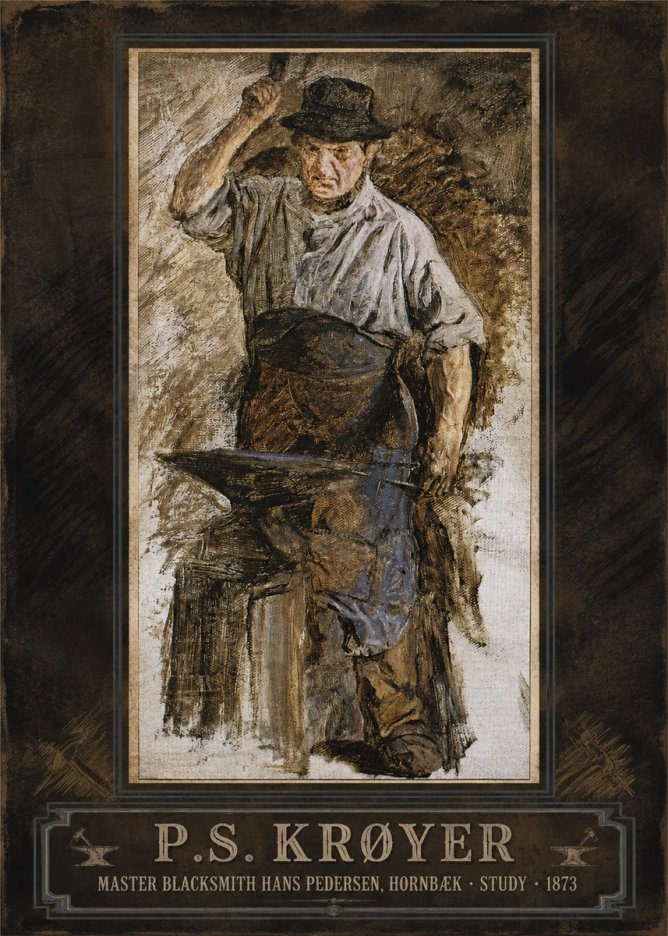 P.S. Krøyer Master Blacksmith Hans Pedersen, Hornbaek · Study · 1873 No5 - Poster