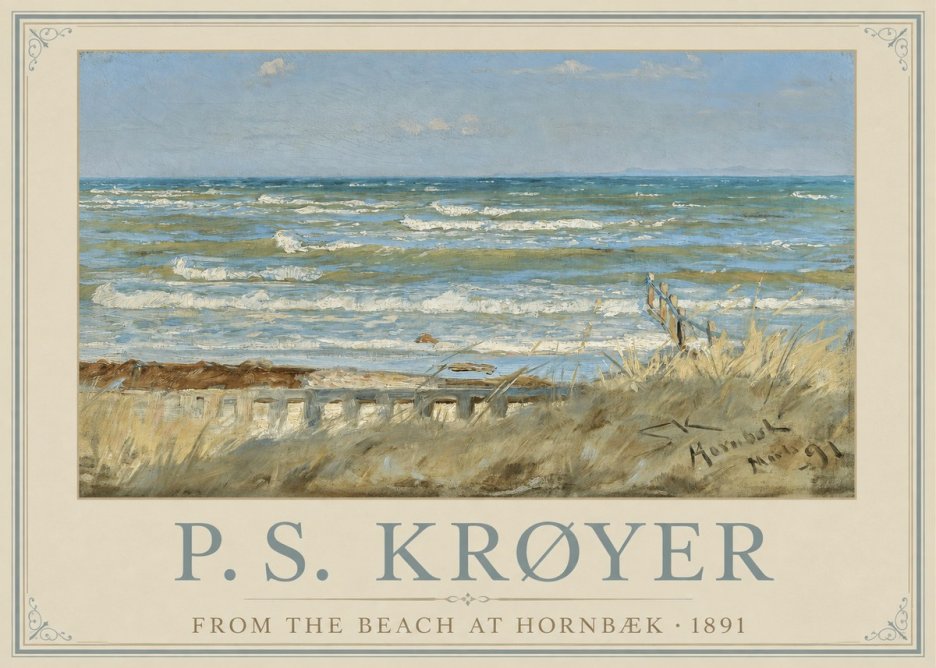 P.S. Krøyer From the Beach at Hornbæk · 1891 No1 - Poster