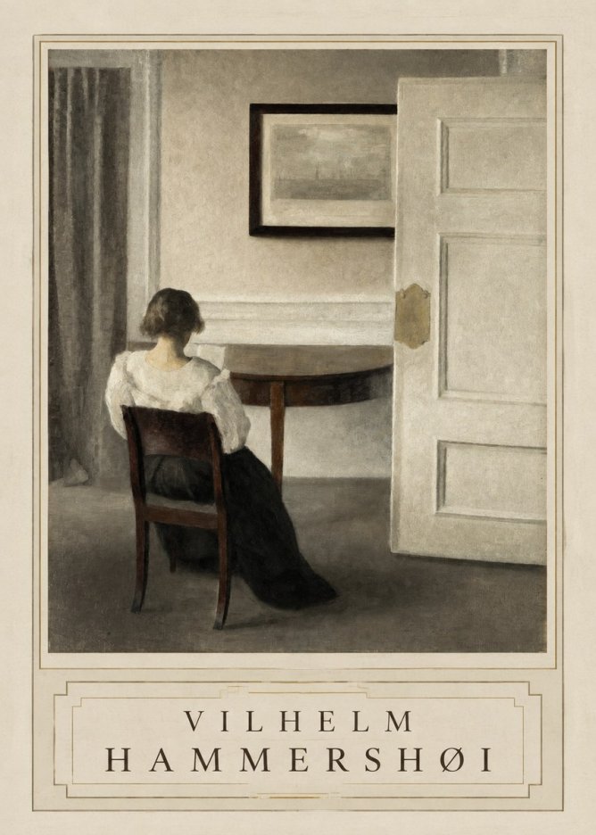 Vilhelm Hammershøi Interior with a Woman, Strandgade 30 No3 - Poster