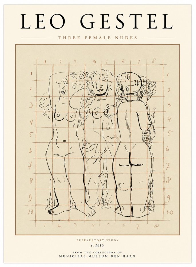 Leo Gestel Three Female Nudes No1 - Poster