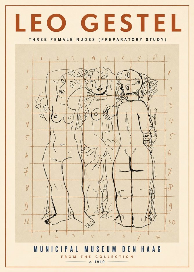 Leo Gestel Three Female Nudes No2 - Poster