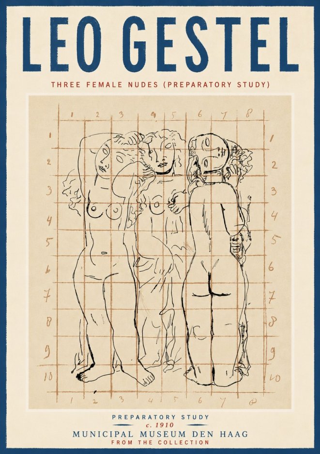 Leo Gestel Three Female Nudes No6 - Poster