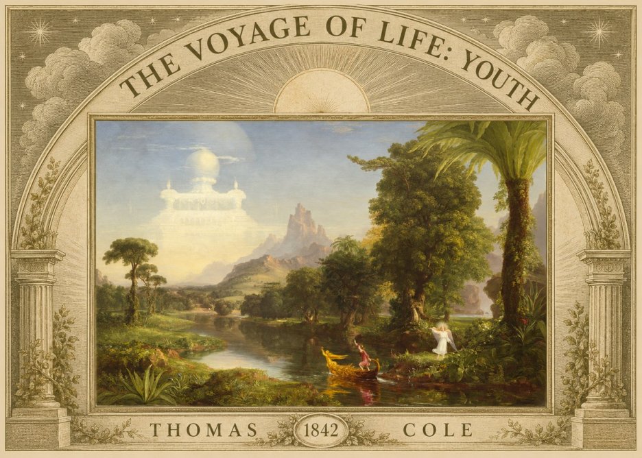 Thomas Cole The Voyage of Life: Youth I No3 - Poster