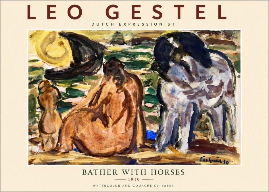 Leo Gestel Bather with Horses No5 - Poster