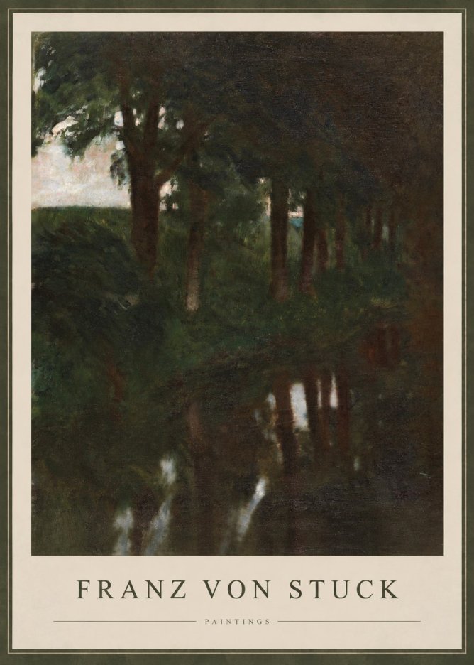 Franz von Stuck Woodland Reflections No3 - Poster