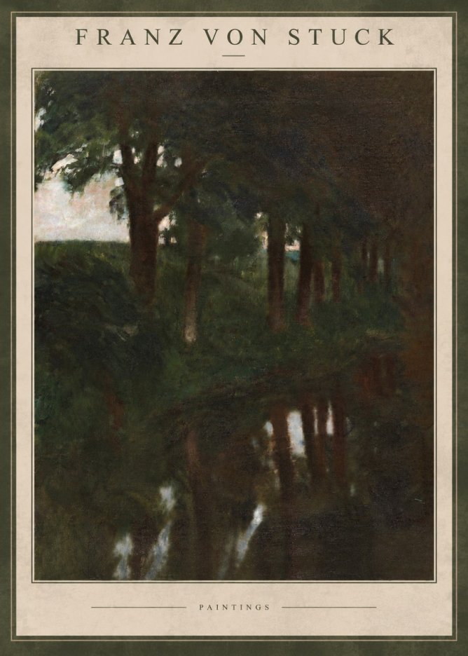 Franz von Stuck Woodland Reflections No4 - Poster