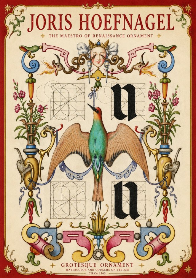 Joris Hoefnagel Grotesque Ornament No4 - Poster