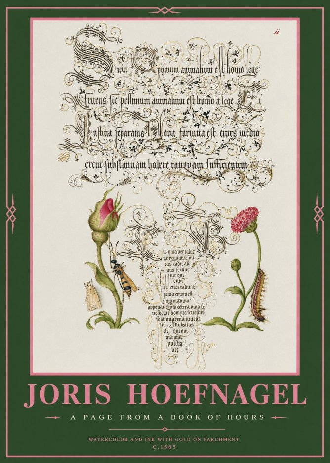 Joris Hoefnagel A Page from a Book of Hours No2 - Poster