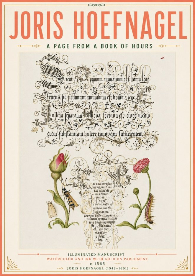 Joris Hoefnagel A Page from a Book of Hours No4 - Poster