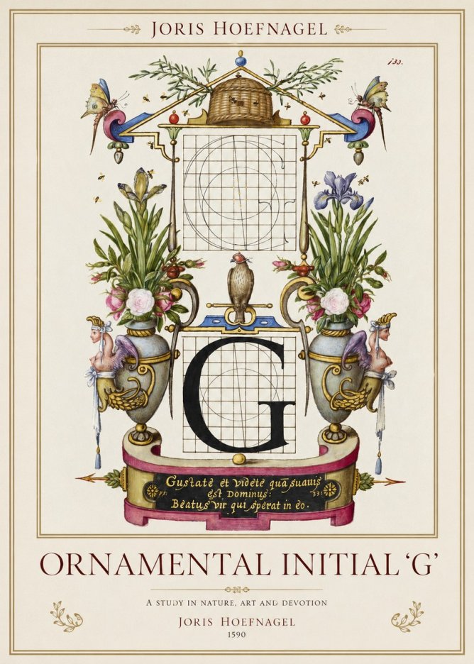 Joris Hoefnagel Ornamental Initial 'G' No1 - Poster