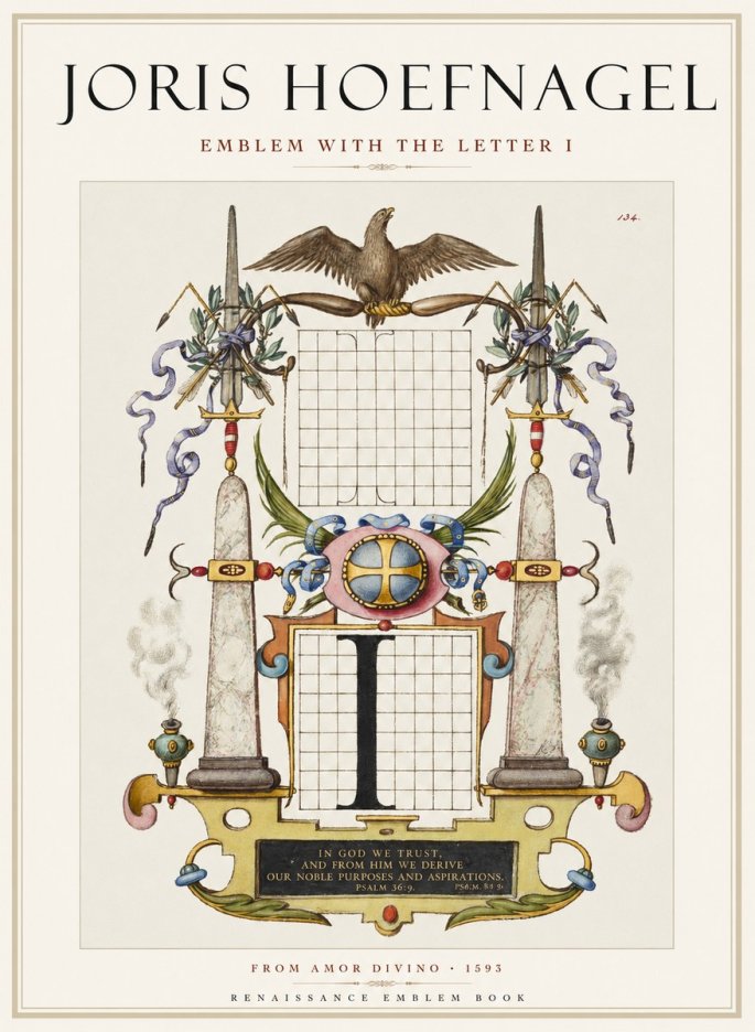 Joris Hoefnagel Ornamental Design with Dedicatory Inscription No2 - Poster