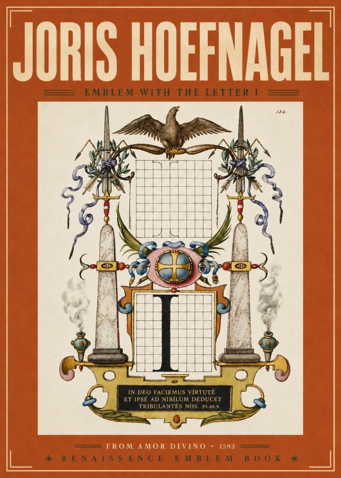 Joris Hoefnagel Ornamental Design with Dedicatory Inscription No6 - Poster