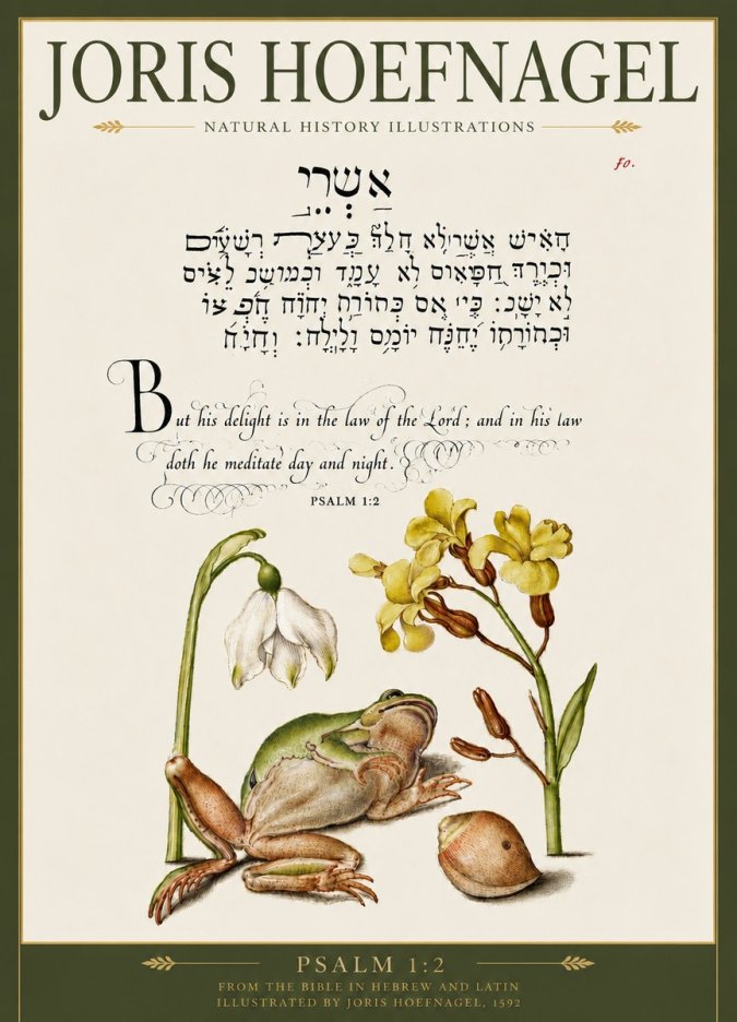 Joris Hoefnagel Psalm 1:2 No5 - Poster
