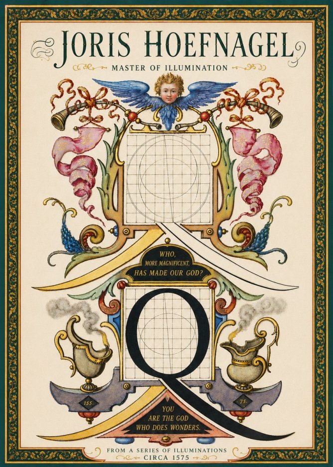 Joris Hoefnagel The Calligraphic Q No6 - Poster