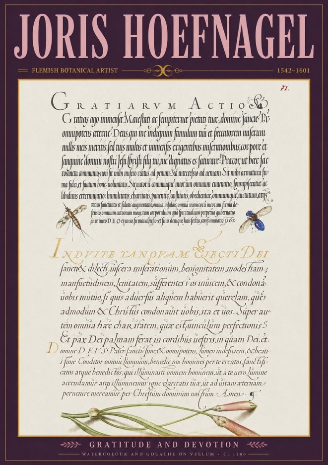 Joris Hoefnagel Thanksgiving to God • Institute for Botanical Studies No4 - Poster