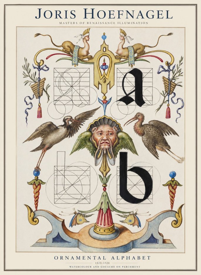 Joris Hoefnagel Ornamental Alphabet No1 - Poster