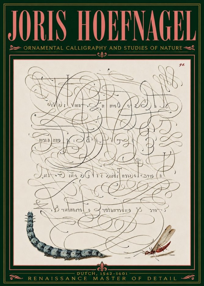 Joris Hoefnagel Ornamental Calligraphy and Studies of Nature No5 - Poster