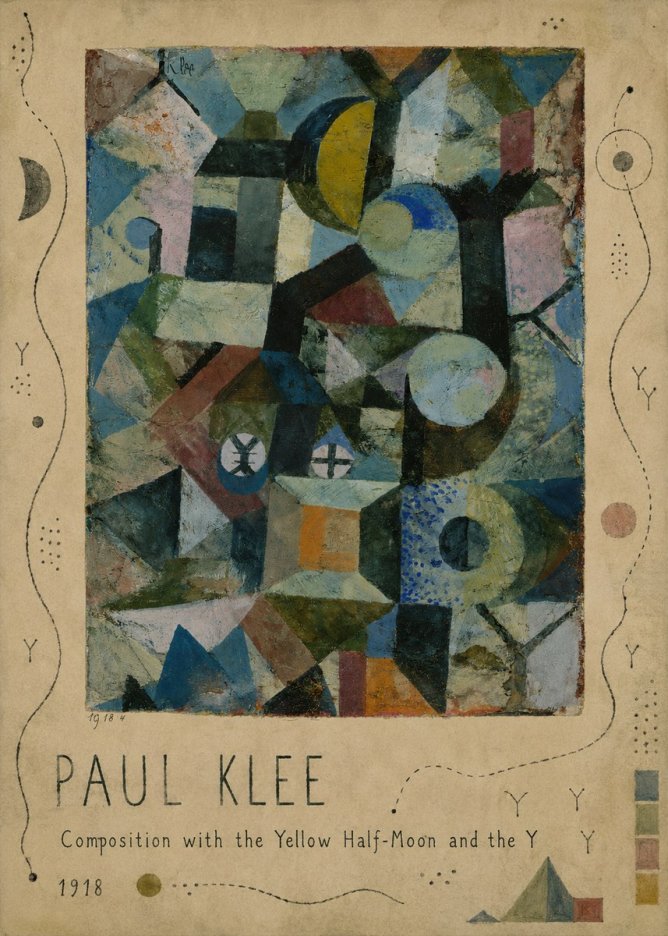 Paul Klee Composition with the Yellow Half-moon and the Y No4 - Poster