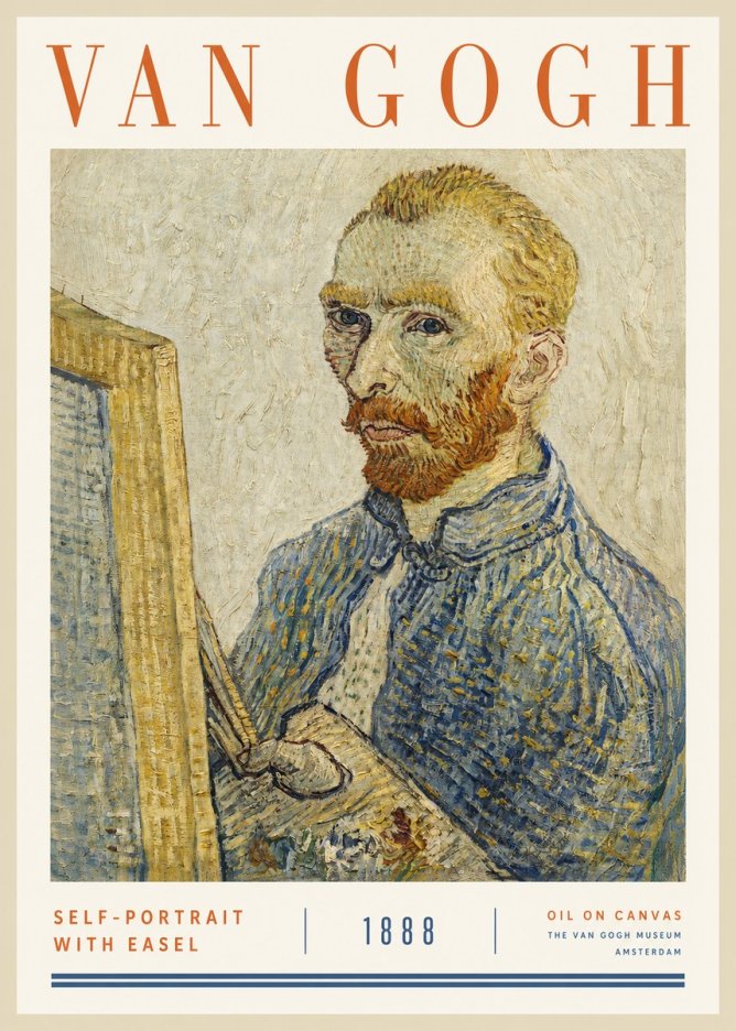 Van Gogh Self-portrait with Easel I No2 - Poster