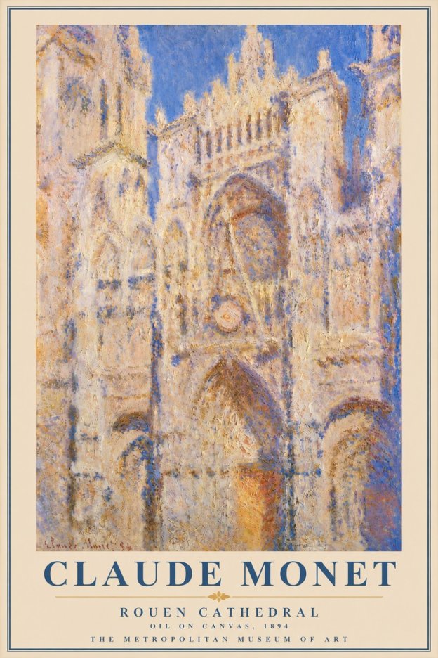 Monet Rouen Cathedral No4 - Poster
