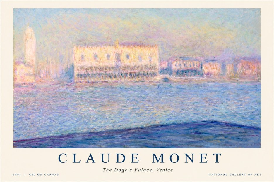 Monet The Doge's Palace, Venice No1 - Poster