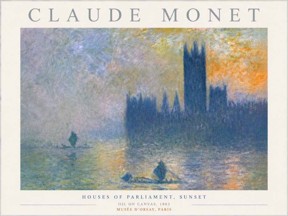 Monet Houses of Parliament, Sunset No4 - Poster