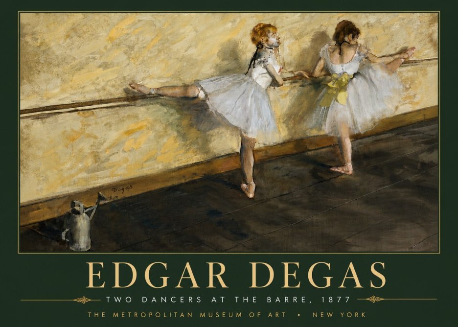 Edgar Degas Two Dancers at the Barre, 1877 No6 - Poster
