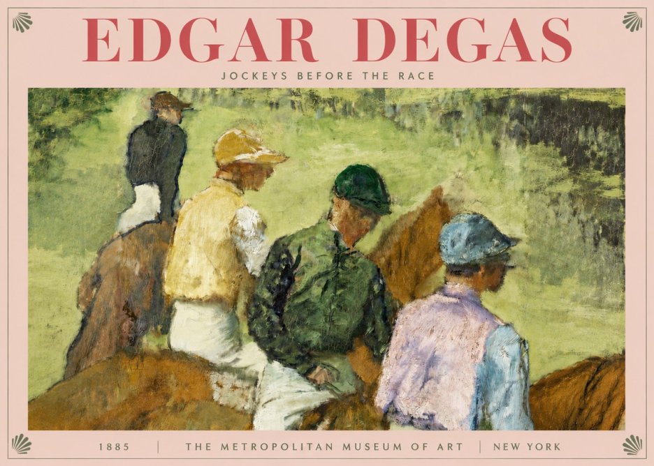 Edgar Degas Jockeys Before the Race No3 - Poster