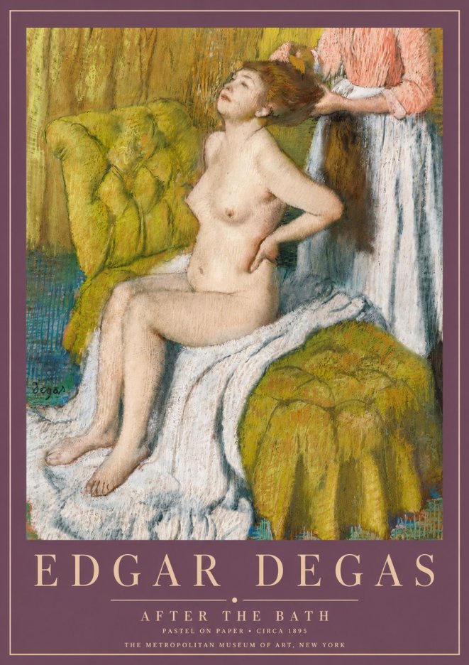 Edgar Degas After the Bath III No3 - Poster