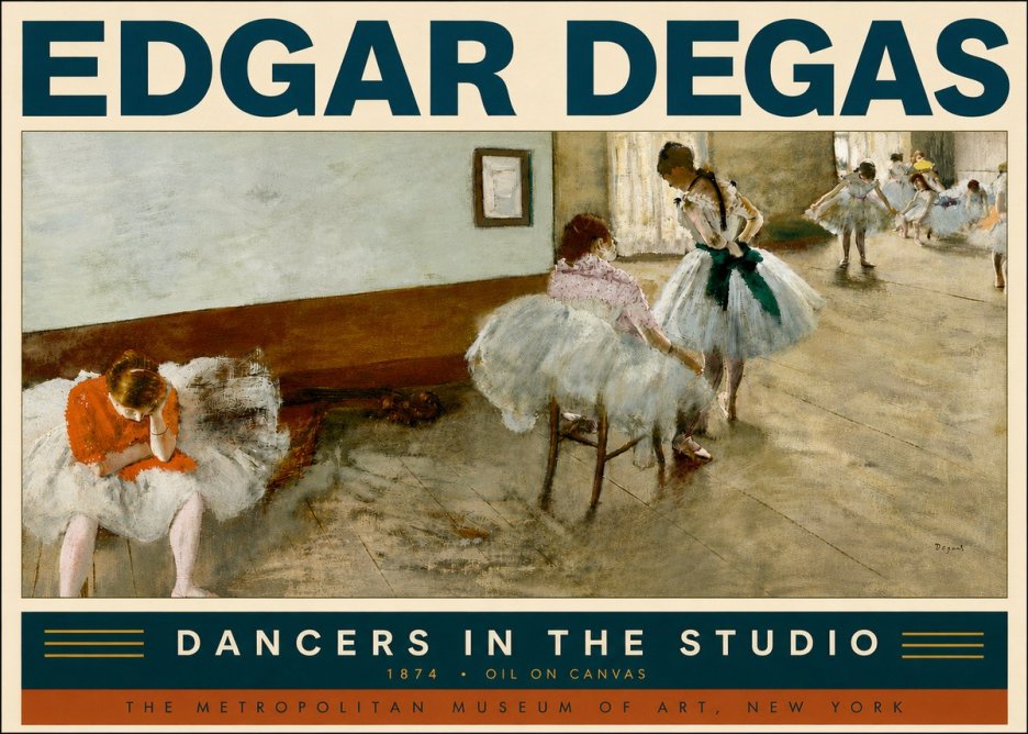 Edgar Degas Dancers in the Studio No5 - Poster