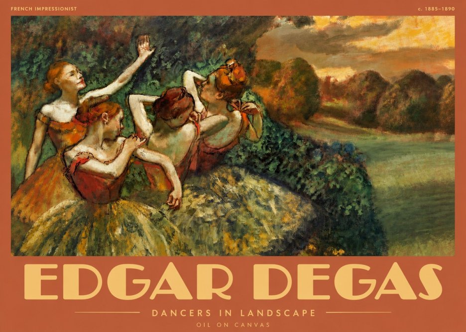 Edgar Degas Dancers in Landscape II No2 - Poster