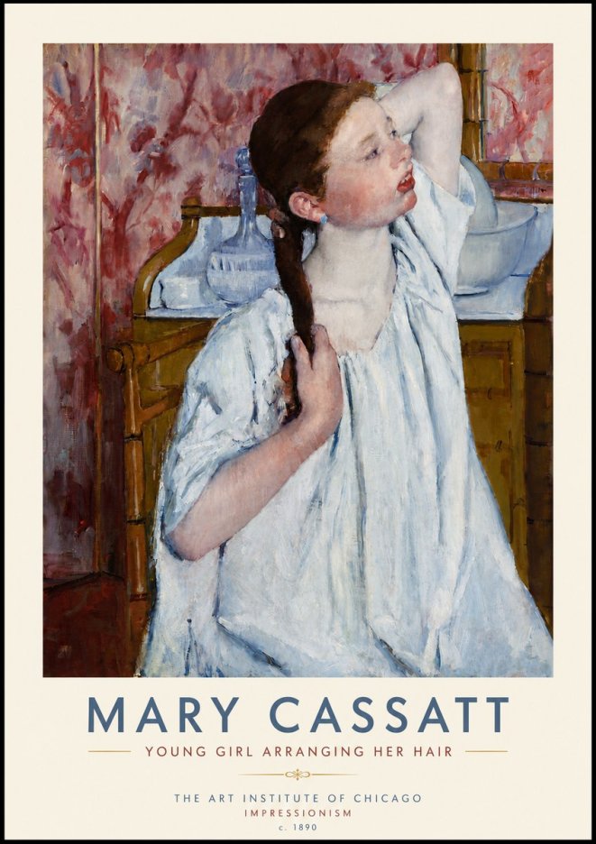 Mary Cassatt Young Girl Arranging Her Hair No5 - Poster
