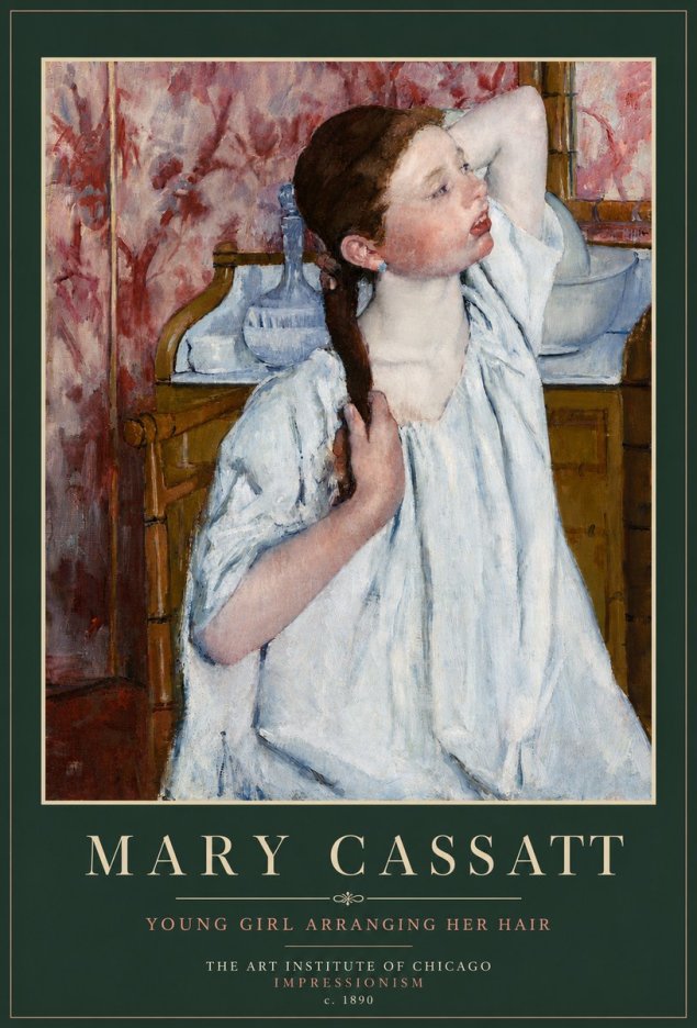 Mary Cassatt Young Girl Arranging Her Hair No6 - Poster