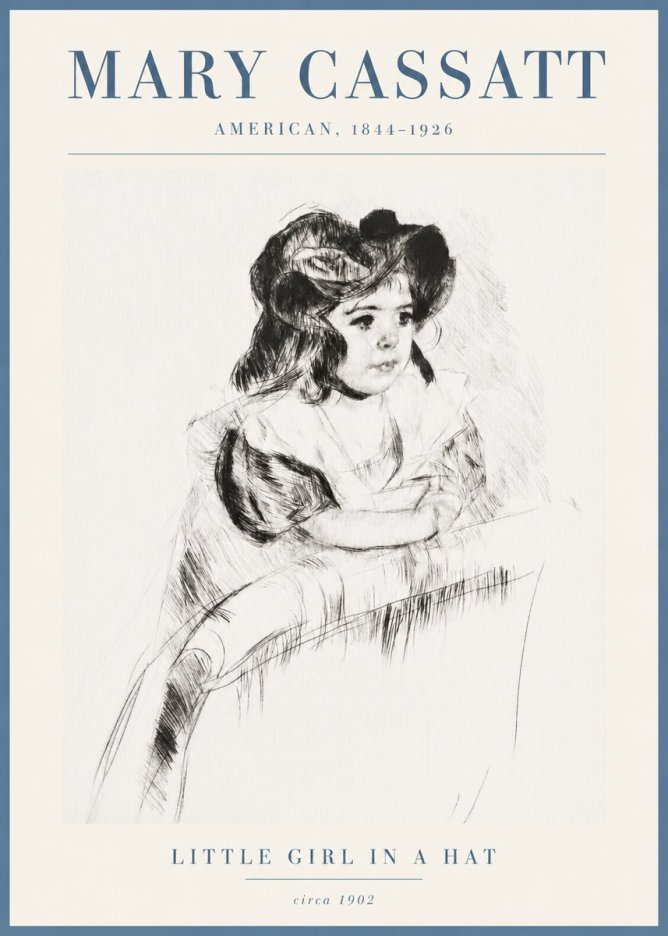 Mary Cassatt Little Girl in a Hat No3 - Poster