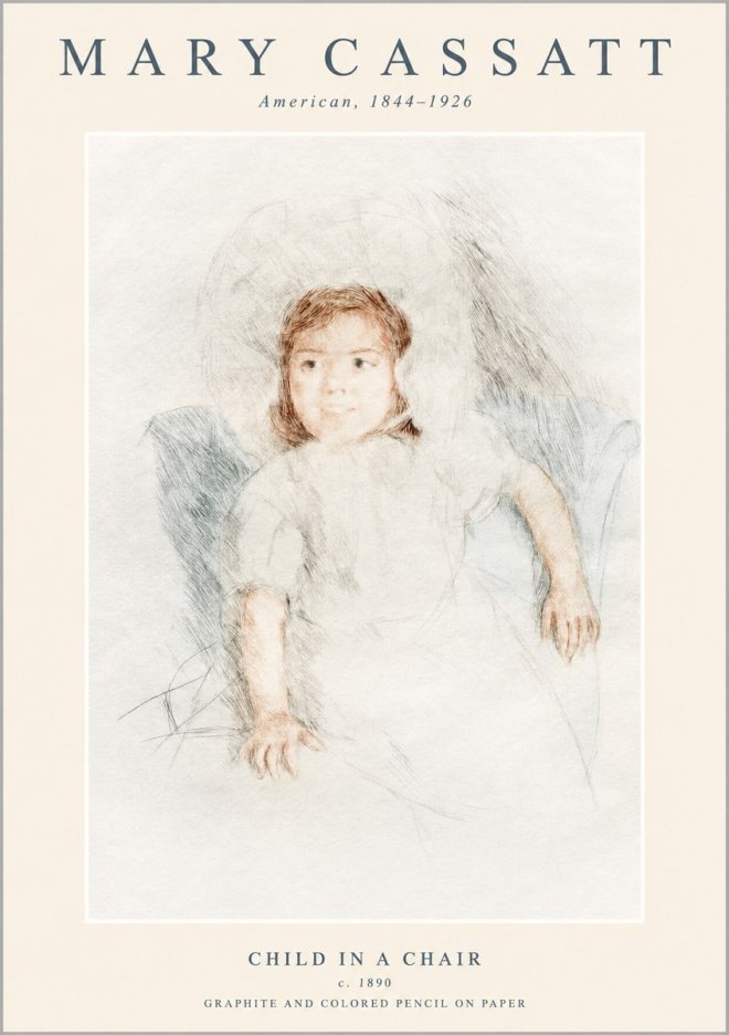 Mary Cassatt Child in a Chair No1 - Poster