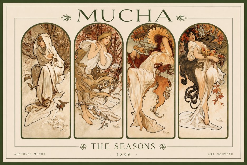 Mucha The Seasons No3 - Poster