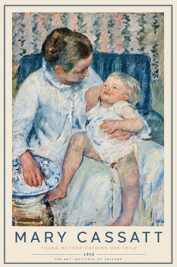 Mary Cassatt Young Mother Holding Her Child No2 - Poster