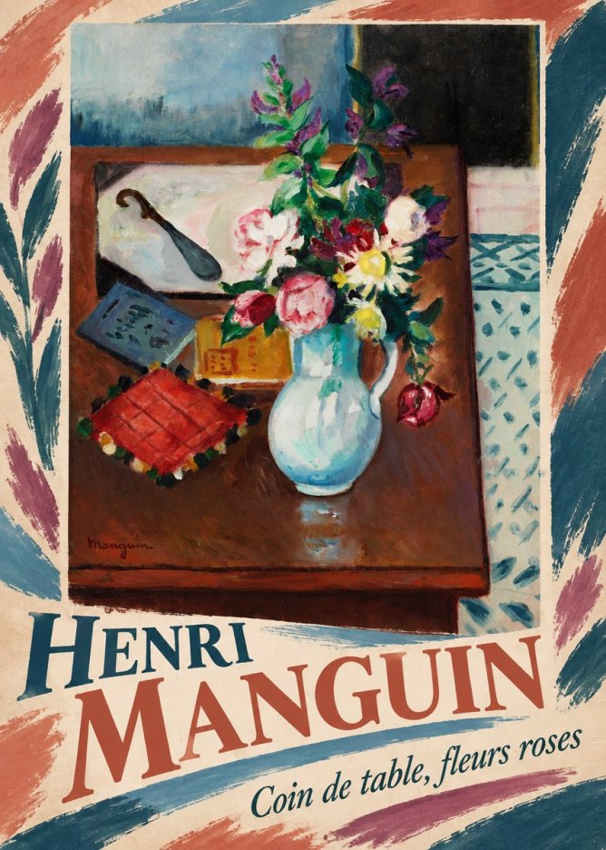 Henri Manguin Coin De Table, Fleurs Roses No4 - Poster
