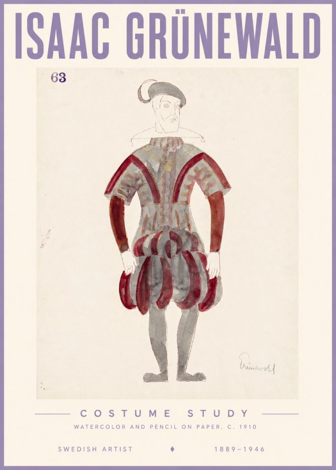 Isaac Grünewald Costume Study II No3 - Poster