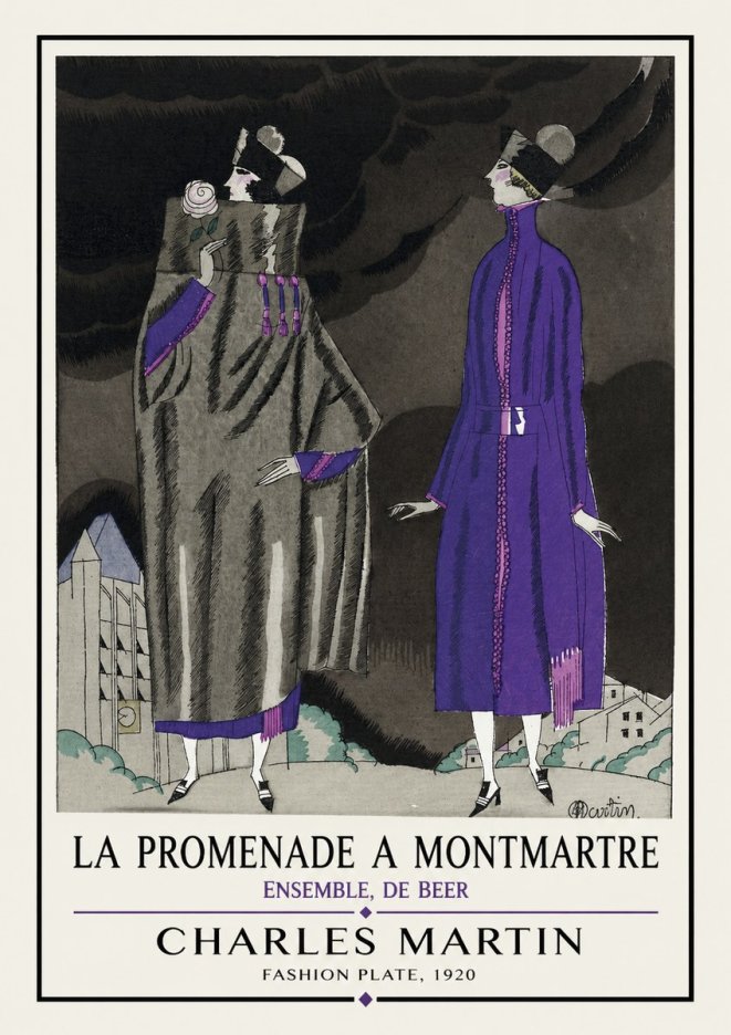Charles Martin La Promenade a Montmartre No1 - Poster