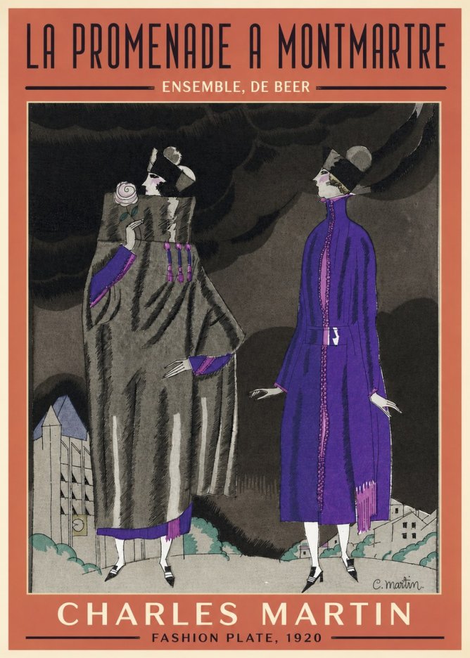 Charles Martin La Promenade a Montmartre No4 - Poster
