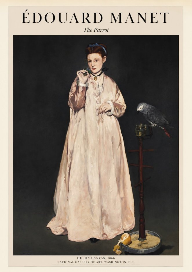 Édouard Manet The Parrot No1 - Poster