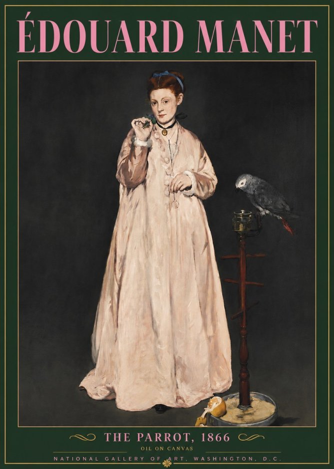 Édouard Manet The Parrot No5 - Poster