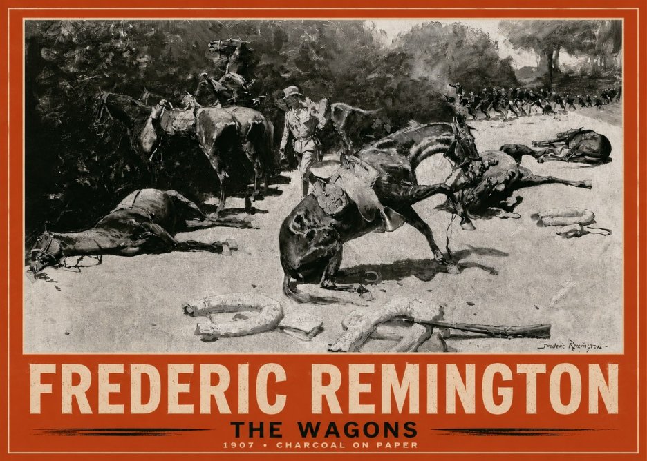 Frederic Remington The Wagons No2 - Poster