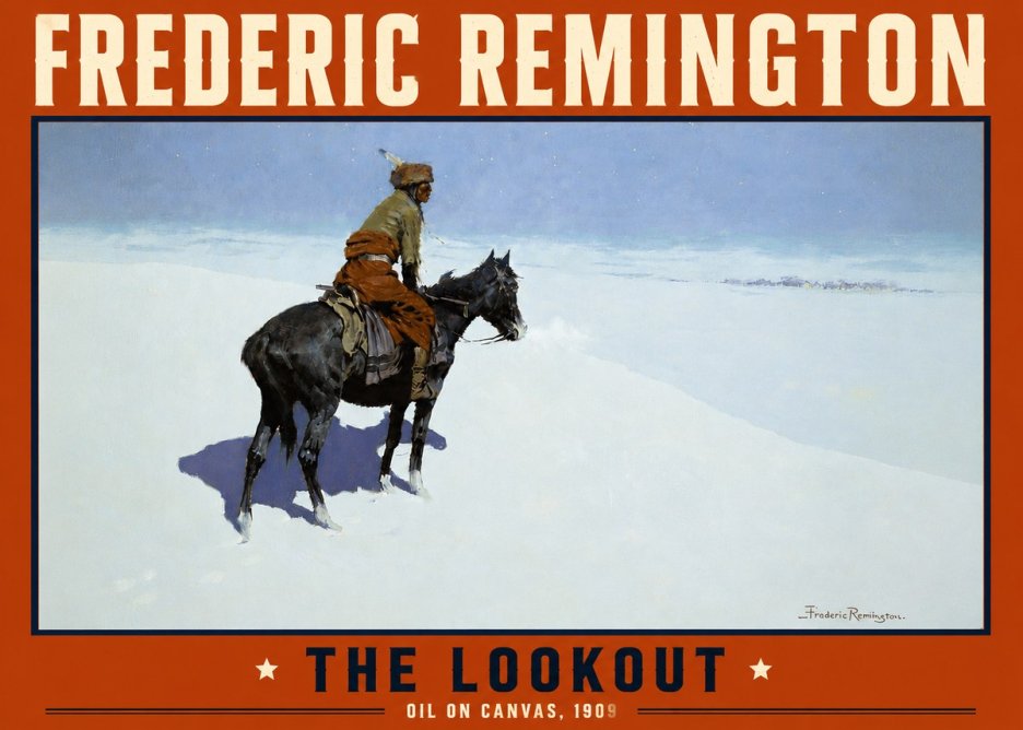 Frederic Remington The Lookout No5 - Poster